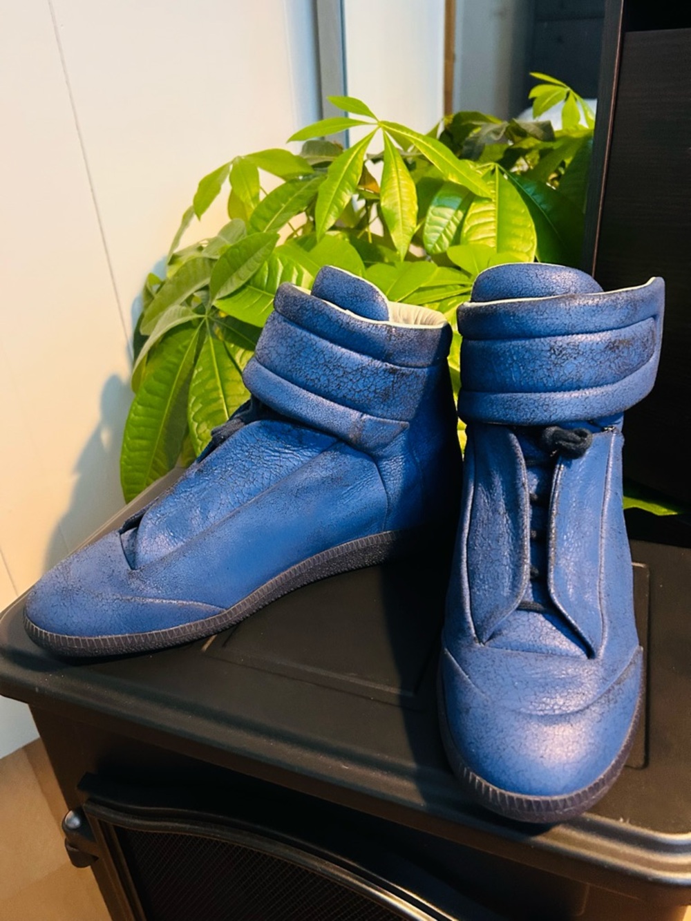 Maison Martin Margiela Blue High-Top Sneakers